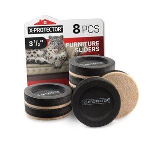 X-PROTECTOR 3.5" Felt Furniture Sliders 8 PCS Moving Pads Floor Protectors Round